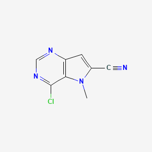 molecular formula C8H5ClN4 B1401563 4-Chloro-5-methyl-5H-pyrrolo[3,2-D]pyrimidine-6-carbonitrile CAS No. 919278-51-6