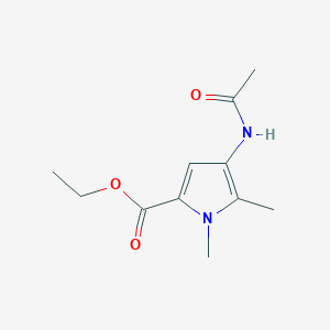 molecular formula C11H16N2O3 B14015655 Ethyl 4-acetamido-1,5-dimethyl-1H-pyrrole-2-carboxylate CAS No. 78052-52-5