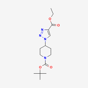 molecular formula C15H24N4O4 B14015678 Tert-butyl 4-(4-ethoxycarbonyltriazol-1-yl)piperidine-1-carboxylate 