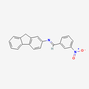 molecular formula C20H14N2O2 B14015725 N-(9H-fluoren-2-yl)-1-(3-nitrophenyl)methanimine CAS No. 33651-56-8