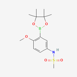 molecular formula C14H22BNO5S B14015799 N-(4-methoxy-3-(4,4,5,5-tetramethyl-1,3,2-dioxaborolan-2-yl)phenyl)methanesulfonamide 