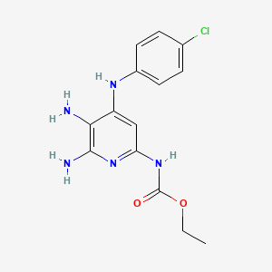 molecular formula C14H16ClN5O2 B14015807 ethyl N-[5,6-diamino-4-(4-chloroanilino)-2-pyridyl]carbamate CAS No. 19270-38-3