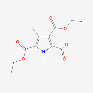 molecular formula C13H17NO5 B14015835 Diethyl 5-formyl-1,3-dimethyl-1H-pyrrole-2,4-dicarboxylate CAS No. 79754-46-4