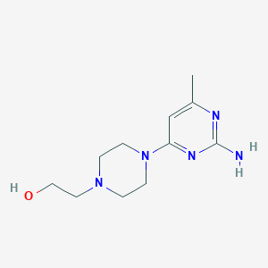 molecular formula C11H19N5O B14015890 4-(2-amino-6-methyl-4-pyrimidinyl)-1-Piperazineethanol 