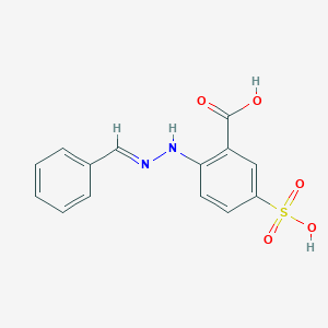 molecular formula C14H12N2O5S B1401592 2-(2-Benzylidenehydrazinyl)-5-sulfobenzoic acid CAS No. 68645-45-4