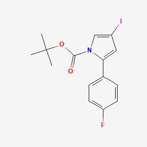 molecular formula C15H15FINO2 B14015999 Tert-butyl 2-(4-fluorophenyl)-4-iodo-1H-pyrrole-1-carboxylate 