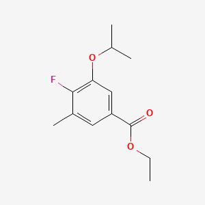 molecular formula C13H17FO3 B14016037 Ethyl 4-fluoro-3-isopropoxy-5-methylbenzoate 