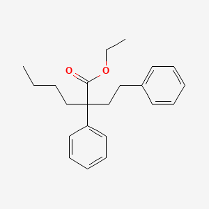 molecular formula C22H28O2 B14016056 Ethyl 2-phenyl-2-(2-phenylethyl)hexanoate CAS No. 2901-23-7