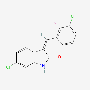 (3Z)-6-Chloro-3-[(3-chloro-2-fluorophenyl)methylidene]-1,3-dihydro-2H-indol-2-one