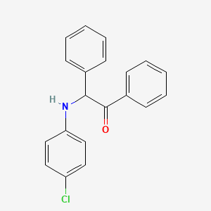 molecular formula C20H16ClNO B14016133 Acetophenone, 2-phenyl-2-(4-chlorophenylamino) CAS No. 58268-09-0