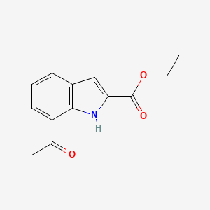 molecular formula C13H13NO3 B14016162 ethyl 7-acetyl-1H-indole-2-carboxylate 
