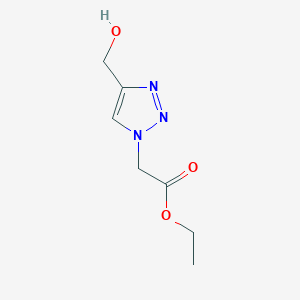 molecular formula C7H11N3O3 B1401628 ethyl 2-[4-(hydroxymethyl)-1H-1,2,3-triazol-1-yl]acetate CAS No. 3912-22-9