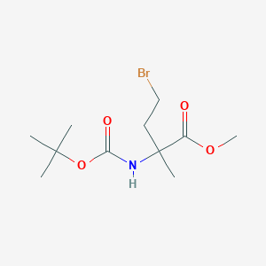 molecular formula C11H20BrNO4 B14016281 Methyl 4-bromo-2-methyl-2-[(2-methylpropan-2-yl)oxycarbonylamino]butanoate 