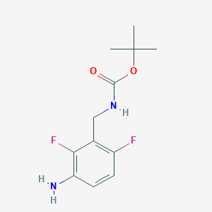 molecular formula C12H16F2N2O2 B14016326 Tert-butyl 3-amino-2,6-difluorobenzylcarbamate CAS No. 401909-38-4