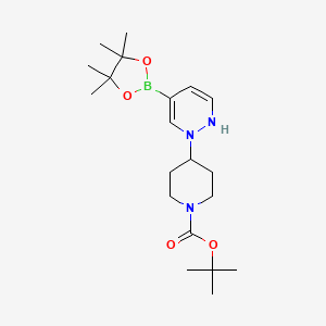 molecular formula C20H34BN3O4 B1401640 tert-butyl 4-(5-(4,4,5,5-tetramethyl-1,3,2-dioxaborolan-2-yl)pyridazin-1(2H)-yl)piperidine-1-carboxylate CAS No. 1333222-17-5