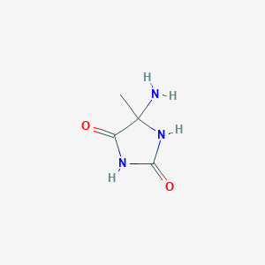 molecular formula C4H7N3O2 B14016408 5-Amino-5-methylimidazolidine-2,4-dione 