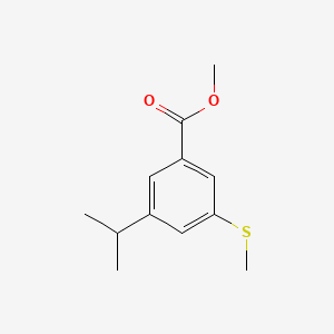 molecular formula C12H16O2S B14016508 Methyl 3-isopropyl-5-(methylthio)benzoate 