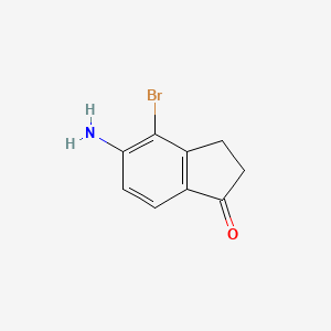molecular formula C9H8BrNO B14016528 5-Amino-4-bromo-2,3-dihydro-1H-inden-1-one 