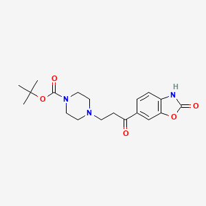 molecular formula C19H25N3O5 B14016540 Tert-butyl 4-(3-oxo-3-(2-oxo-2,3-dihydrobenzo[d]oxazol-6-yl)propyl)piperazine-1-carboxylate 