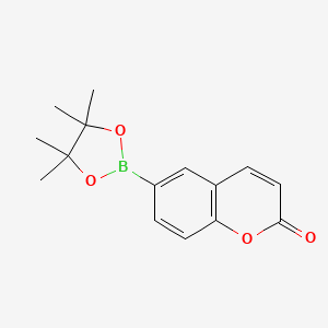 molecular formula C15H17BO4 B1401657 6-(tetramethyl-1,3,2-dioxaborolan-2-yl)-2H-chromen-2-one CAS No. 1408287-07-9