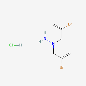molecular formula C6H11Br2ClN2 B14016577 1,1-Bis(2-bromoprop-2-enyl)hydrazine CAS No. 20570-15-4