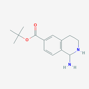 molecular formula C14H20N2O2 B14016587 Tert-butyl 1-amino-1,2,3,4-tetrahydroisoquinoline-6-carboxylate 