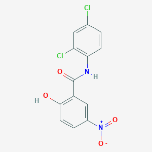 molecular formula C13H8Cl2N2O4 B14016595 Benzamide, n-(2,4-dichlorophenyl)-2-hydroxy-5-nitro- CAS No. 10515-55-6