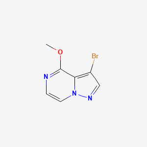 molecular formula C7H6BrN3O B14016619 3-Bromo-4-methoxypyrazolo[1,5-A]pyrazine 