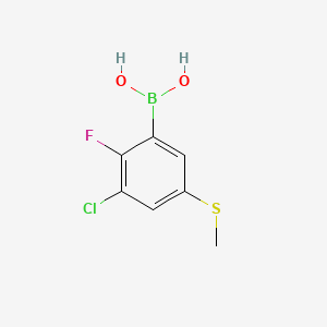 molecular formula C7H7BClFO2S B14016623 (3-Chloro-2-fluoro-5-(methylthio)phenyl)boronic acid 