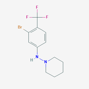 molecular formula C12H14BrF3N2 B1401664 N-(3-Bromo-4-(trifluoromethyl)-phenyl)piperidin-1-amine CAS No. 1713163-62-2