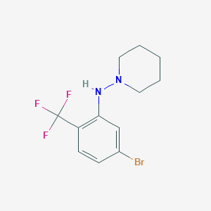 molecular formula C12H14BrF3N2 B1401665 N-(5-Bromo-2-(trifluoromethyl)-phenyl)piperidin-1-amine CAS No. 1707581-21-2