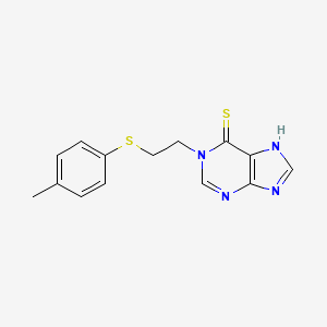 molecular formula C14H14N4S2 B14016660 1-[2-(4-methylphenyl)sulfanylethyl]-7H-purine-6-thione CAS No. 6297-52-5
