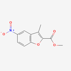 molecular formula C11H9NO5 B14016746 Methyl 3-methyl-5-nitrobenzofuran-2-carboxylate CAS No. 104862-12-6