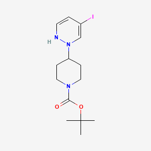 molecular formula C14H22IN3O2 B1401676 tert-butyl 4-(5-iodopyridazin-1(2H)-yl)piperidine-1-carboxylate CAS No. 1245646-75-6