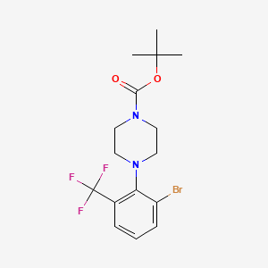 molecular formula C16H20BrF3N2O2 B1401677 tert-Butyl 4-(2-bromo-6-(trifluoromethyl)-phenyl)piperazine-1-carboxylate CAS No. 1774895-99-6