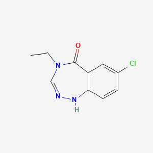 molecular formula C10H10ClN3O B14016785 5H-1,2,4-Benzotriazepin-5-one, 1,4-dihydro-7-chloro-4-ethyl- CAS No. 63931-70-4