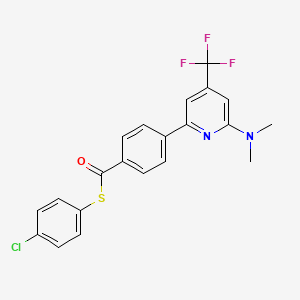 4-(6-Dimethylamino-4-trifluoromethyl-pyridin-2-yl)-thiobenzoic acid S-(4-chloro-phenyl) ester