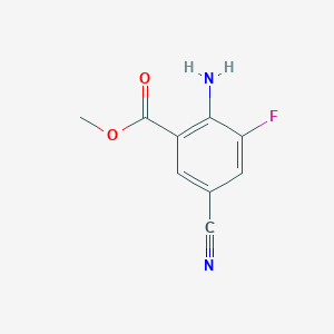 molecular formula C9H7FN2O2 B14016828 Methyl 2-amino-5-cyano-3-fluorobenzoate 