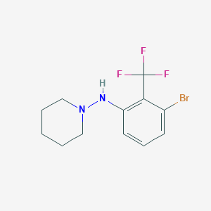molecular formula C12H14BrF3N2 B1401683 N-(3-Bromo-2-(trifluoromethyl)-phenyl)piperidin-1-amine CAS No. 1713163-63-3