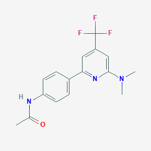 molecular formula C16H16F3N3O B1401686 N-[4-(6-Dimethylamino-4-trifluoromethyl-pyridin-2-yl)-phenyl]-acetamide CAS No. 1311278-82-6