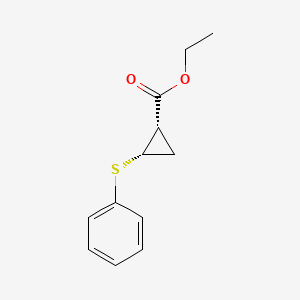 molecular formula C12H14O2S B14016864 Ethyl (1S,2S)-2-(phenylsulfanyl)cyclopropane-1-carboxylate CAS No. 63012-13-5
