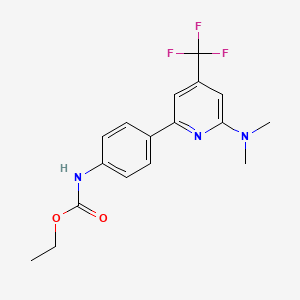 molecular formula C17H18F3N3O2 B1401687 [4-(6-Dimethylamino-4-trifluoromethyl-pyridin-2-yl)-phenyl]-carbamic acid ethyl ester CAS No. 1311279-38-5