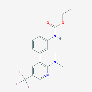 molecular formula C17H18F3N3O2 B1401688 [3-(2-Dimethylamino-5-trifluoromethyl-pyridin-3-yl)-phenyl]-carbamic acid ethyl ester CAS No. 1311278-55-3