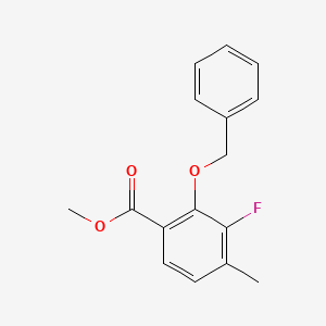 molecular formula C16H15FO3 B14016887 Methyl 2-(benzyloxy)-3-fluoro-4-methylbenzoate 