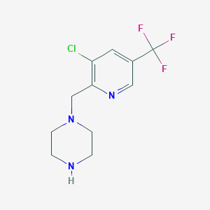 molecular formula C11H13ClF3N3 B1401689 1-(3-Chloro-5-trifluoromethyl-pyridin-2-ylmethyl)-piperazine CAS No. 1311279-54-5