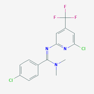 molecular formula C15H12Cl2F3N3 B1401690 4-Chloro-N'-(6-chloro-4-trifluoromethyl-pyridin-2-yl)-N,N-dimethyl-benzamidine CAS No. 1311283-98-3