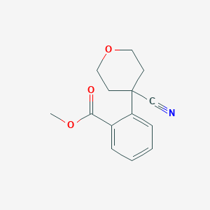 molecular formula C14H15NO3 B14016921 Methyl 2-(4-cyanotetrahydro-2H-pyran-4-yl)benzoate 