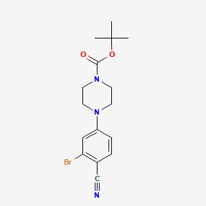 molecular formula C16H20BrN3O2 B1401696 tert-Butyl 4-(3-bromo-4-cyanophenyl)-piperazine-1-carboxylate CAS No. 1260656-11-8
