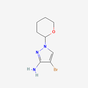 molecular formula C8H12BrN3O B14016987 4-Bromo-1-(oxan-2-YL)-1H-pyrazol-3-amine 