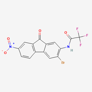 molecular formula C15H6BrF3N2O4 B14017003 N-(3-bromo-7-nitro-9-oxofluoren-2-yl)-2,2,2-trifluoroacetamide CAS No. 1785-26-8
